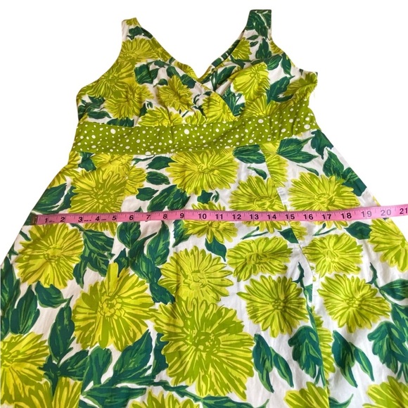 Boden Green & White Floral Sleeveless Midi dress women’s Size 10 - Picture 12 of 16